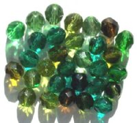 25 8mm Faceted Green Mix